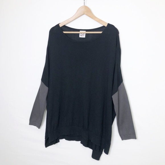 Planet, black and gray color block oversized sweater - Picture 8 of 9